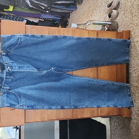 🤩HP🤩 NWT Rustler: Men's Heavyweight Denim Regular Fit Straight Leg Jeans 44x30 - Picture 4 of 6